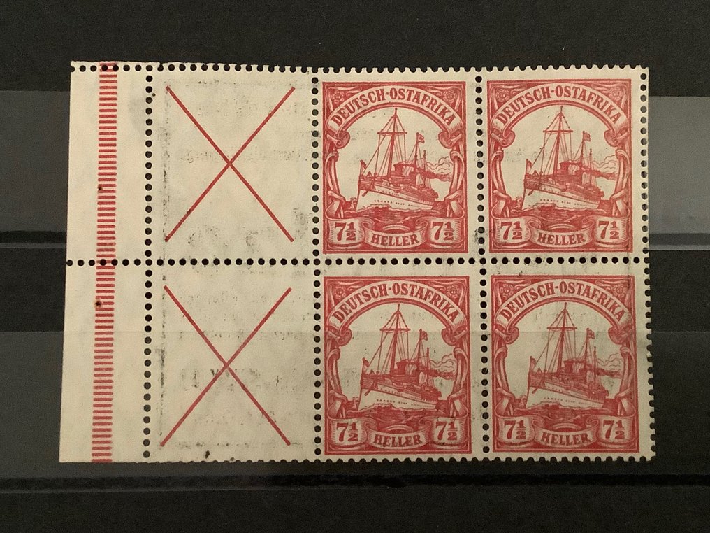 Duits Oost-Afrika 1918 - Twee postzegelblaadjes - Michel HB 12A en 13A #4.3