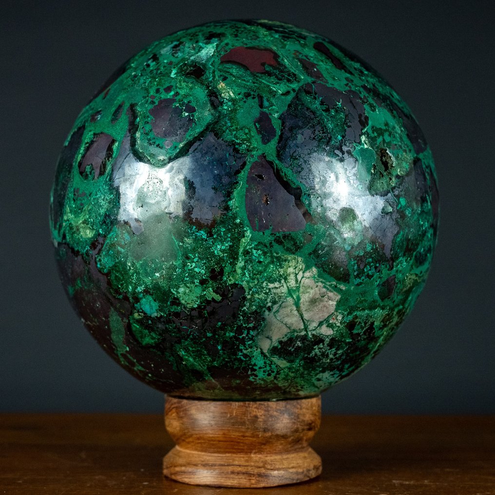 Large A++ Malachite, Chrysocolla & Shatukite Sphere- 15361.72 g #2.1