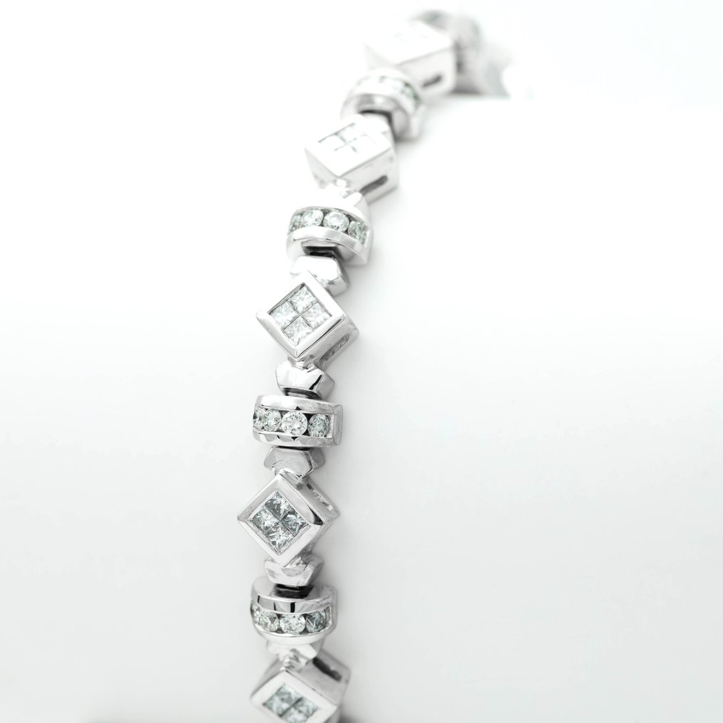 Bracelete Ouro branco -  3.74 tw. Diamante  (Natural) #3.1