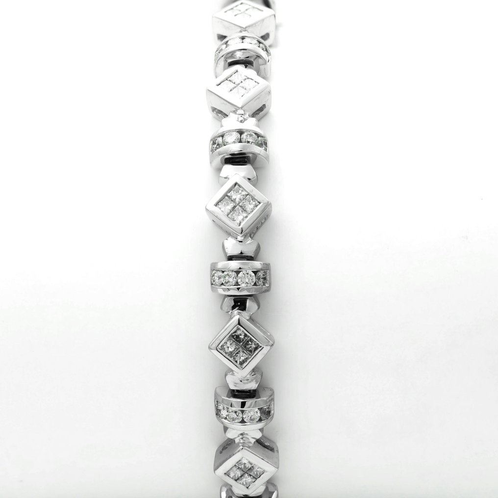 Bracelete Ouro branco -  3.74 tw. Diamante  (Natural) #1.2