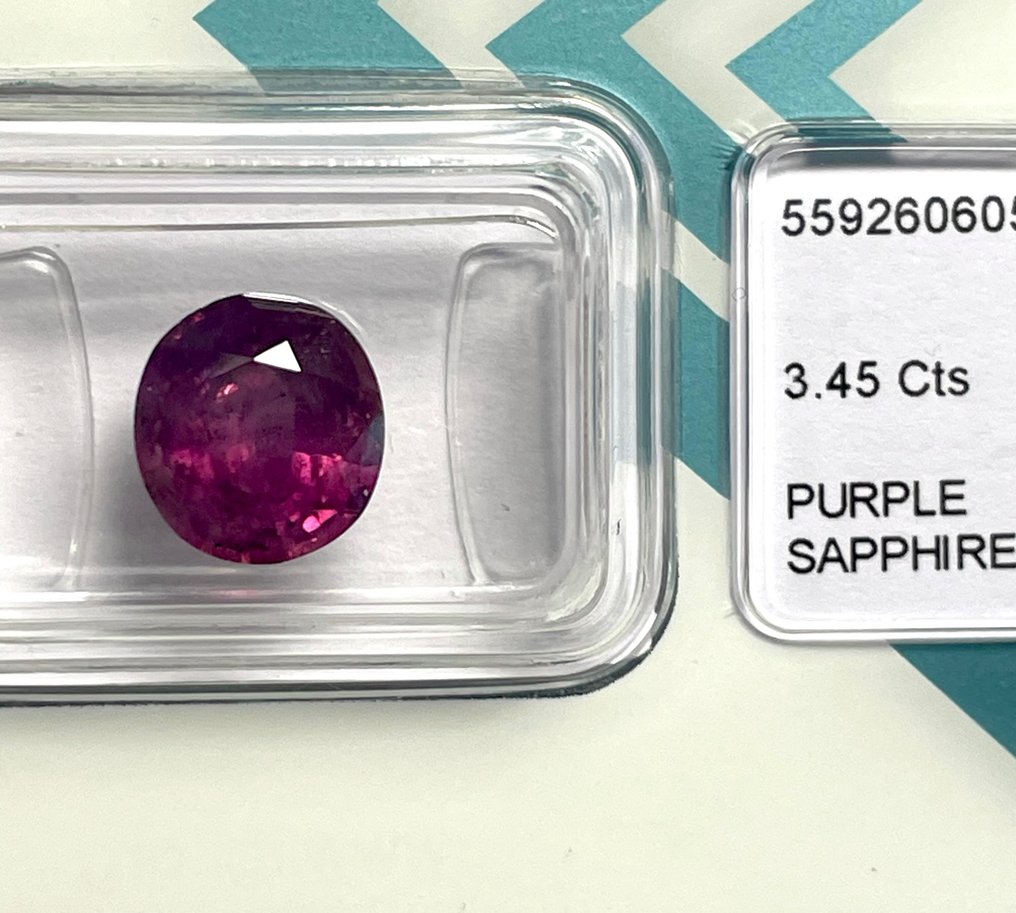 1 pcs Lila, Rózsaszín Zafír - 3.45 ct - Nemzetközi Gemmológiai Intézet (IGI) #1.0