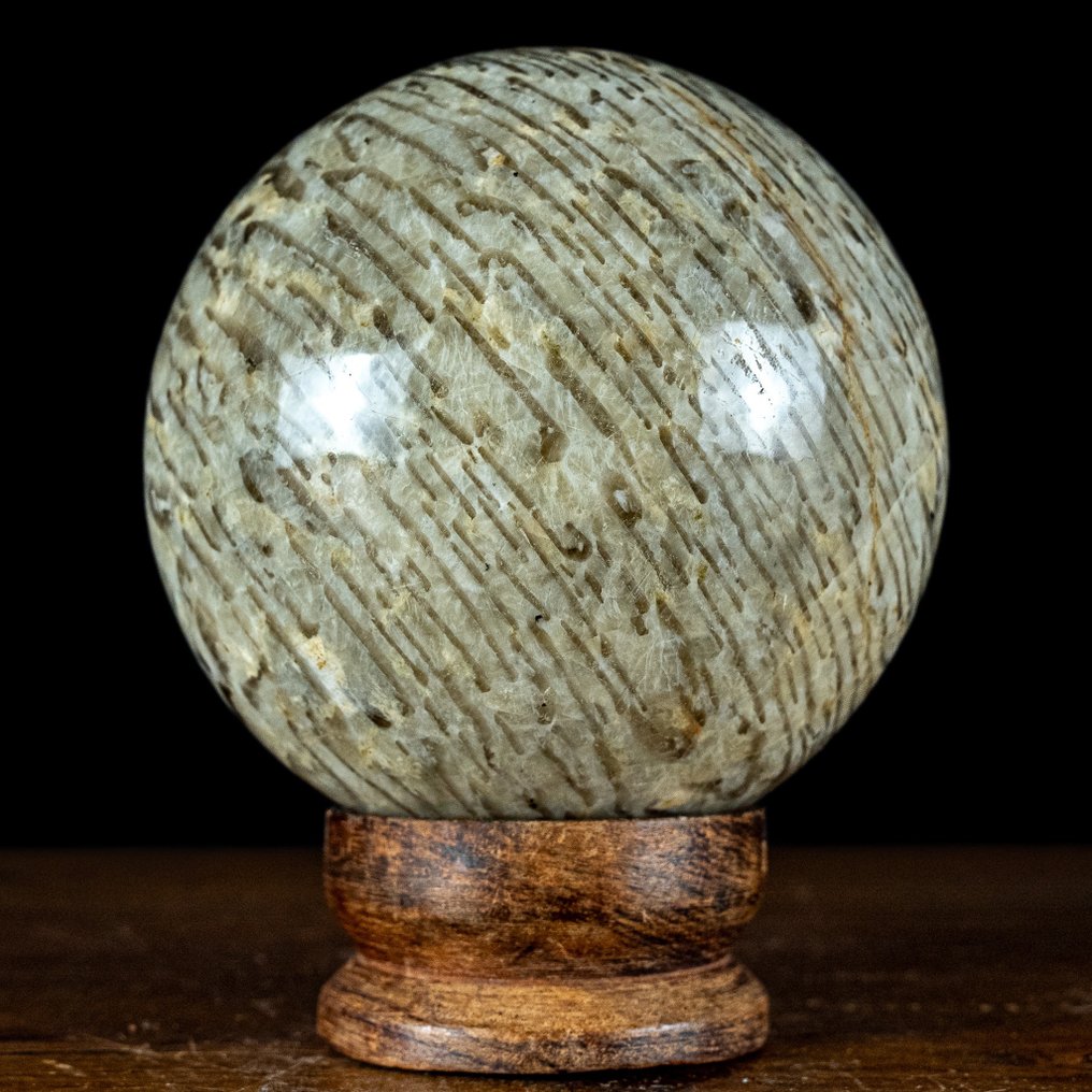 Pierre de lune blanche rare AAA++ pétillante Sphère- 3203.41 g #1.2