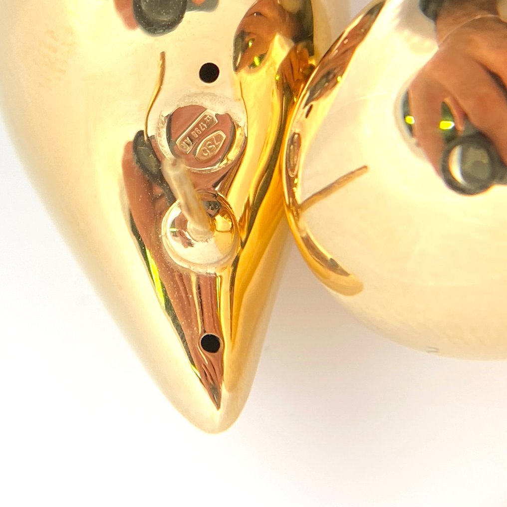 Handmade - Örhängen - Aqua - 4 g - Small Size - 18 kt Gult guld #4.3