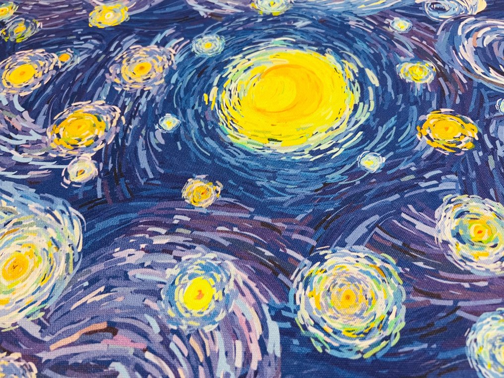 Exklusiver Stoff mit Van Goghs „Sternennacht“-Motivdruck, 3,00 x 2,80 Meter – Baumwolle - Polsterstoff  - 300 cm - 280 cm #3.1