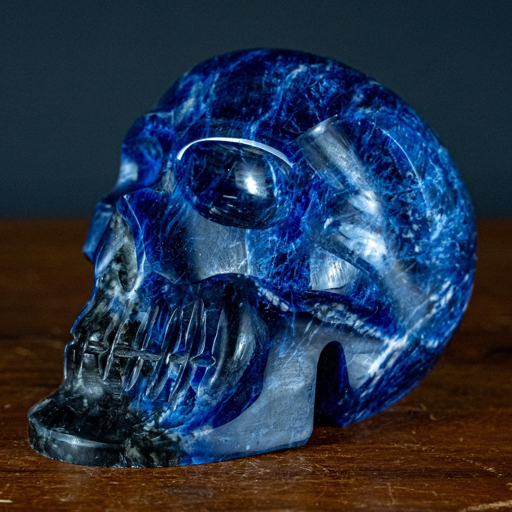 Beautiful AAA+++ Sodalite Skull, Brazil- 1605.77 g #1.1