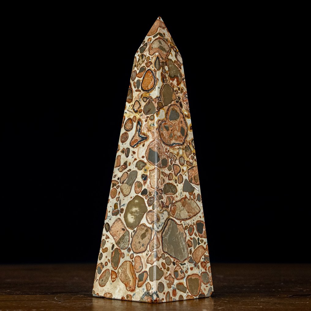 Naturlig Leopard Jaspis Obelisk- 1072.44 g #1.1