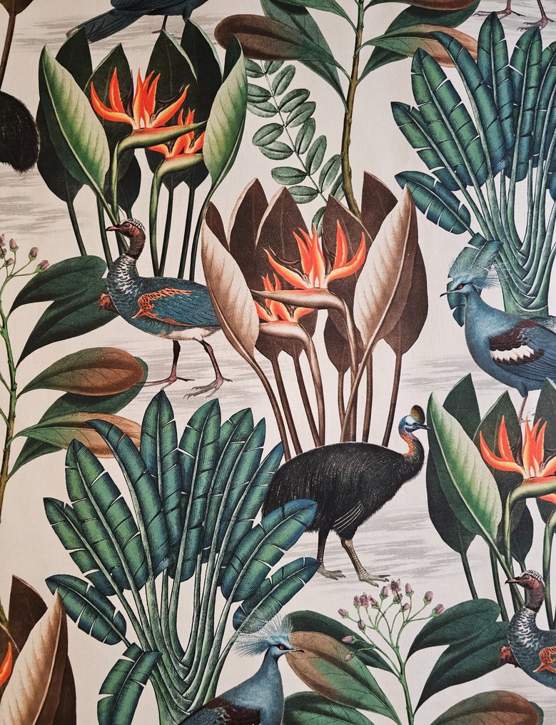 600x140厘米！Artmaison的Boho chic风格布料，带有稀有鸟类图案——Sarda Pernice，Goura。 - 紡織品  - 600 cm - 140 cm #1.0