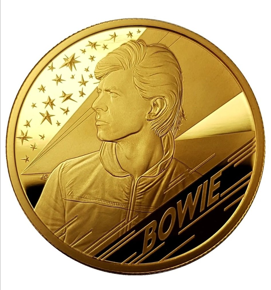 David Bowie - Moneda británica a prueba de oro de un cuarto de onza - The Royal Mint - 2020 - Edición limitada numerada #3.1
