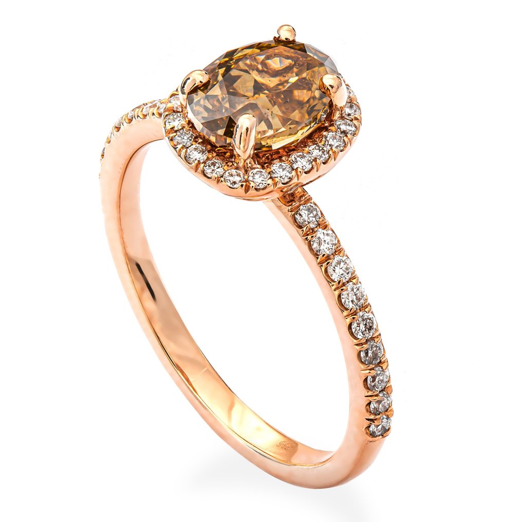 Ring Rose gold -  2.01ct. tw. Brown Diamond  (Natural coloured) - Diamond #1.1