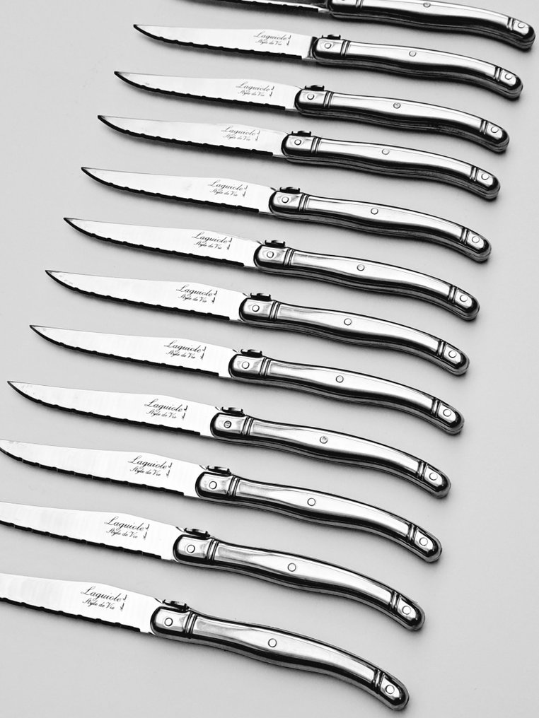 Laguiole - 12x Steak Knives - Completely Stainless Steel - style de - Bordknive sæt (12) - Rustfrit stål #1.0