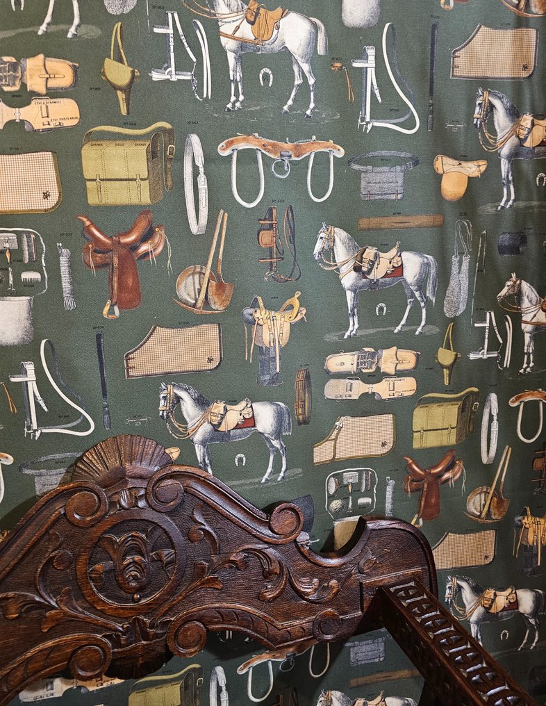 Stoff med hester og rideutstyr - Artmaison Exclusive selection. - Tekstil - 200 cm - 280 cm #4.3