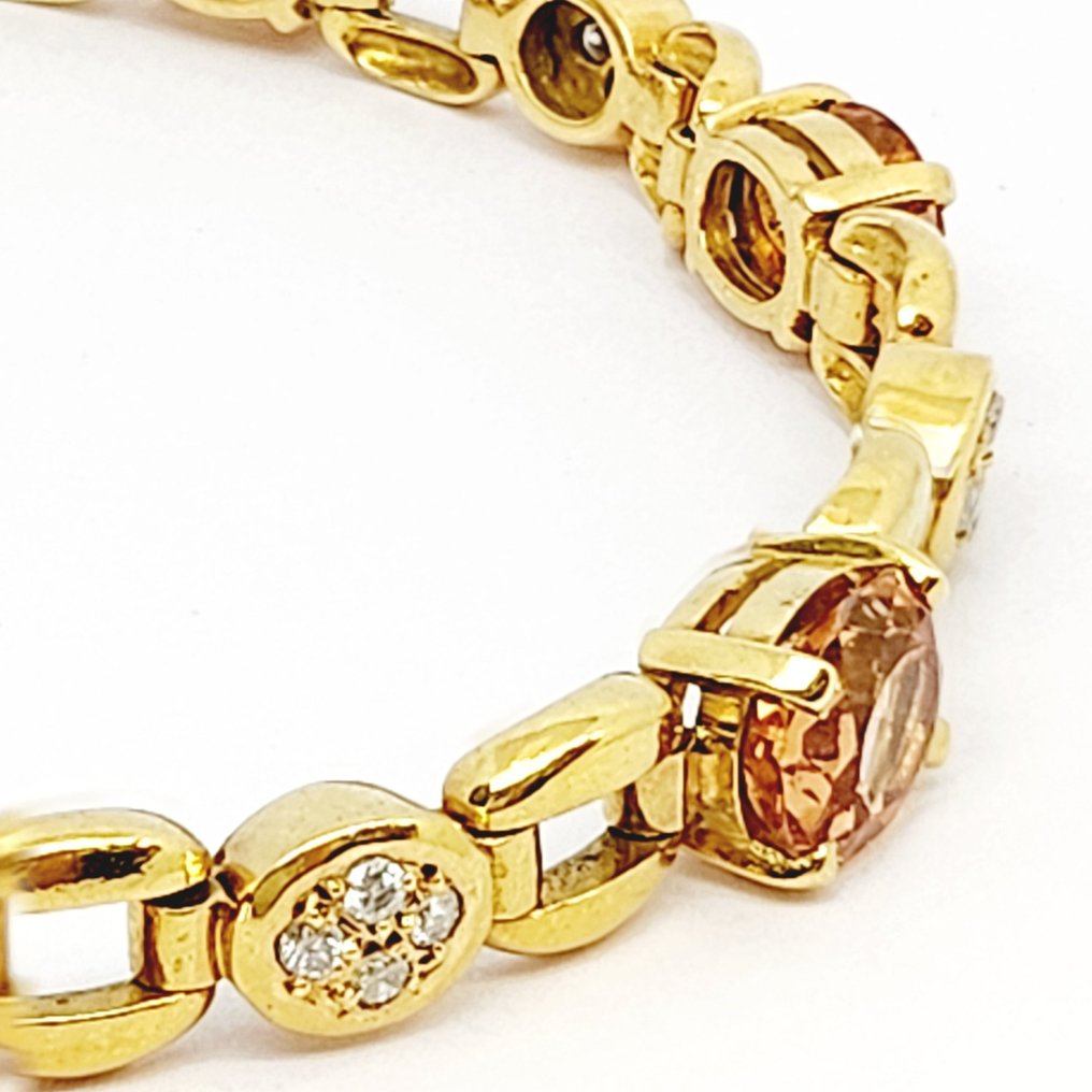 Armband - 18 kt Gelbgold Diamant - Topas  #1.2