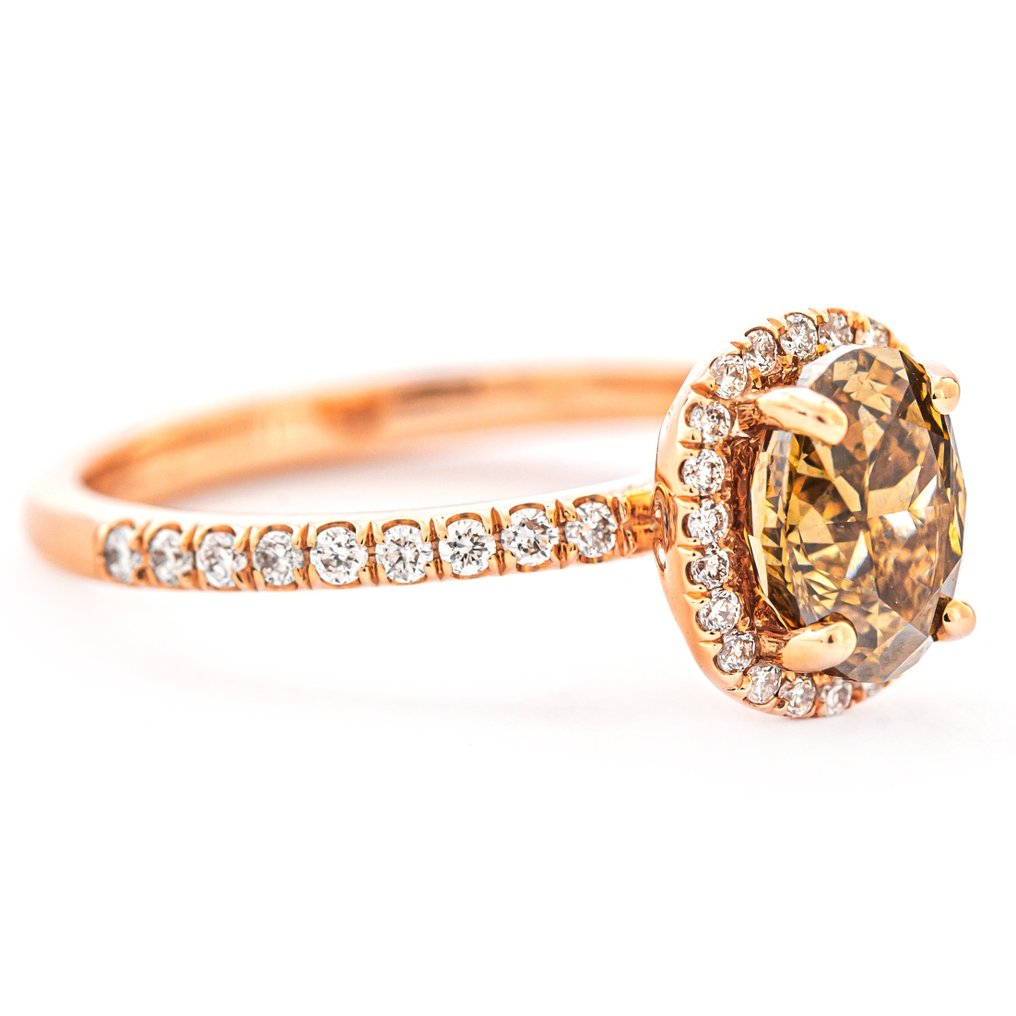 Ring Rose gold -  2.01ct. tw. Brown Diamond  (Natural coloured) - Diamond #3.2
