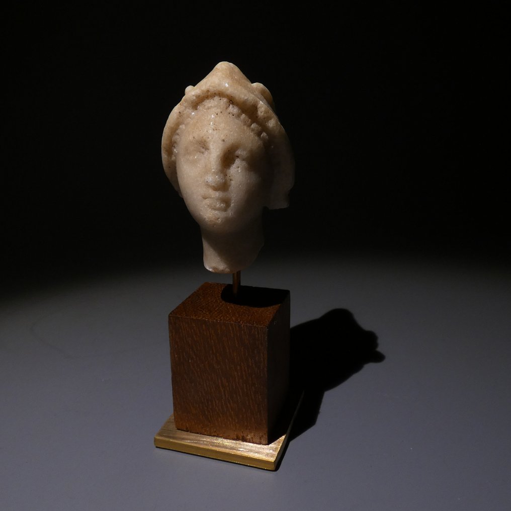 Romersk antikk Marmor Leder av Hermes - Merkur. 11,5 cm H. 1. - 2. århundre e.Kr. #1.1