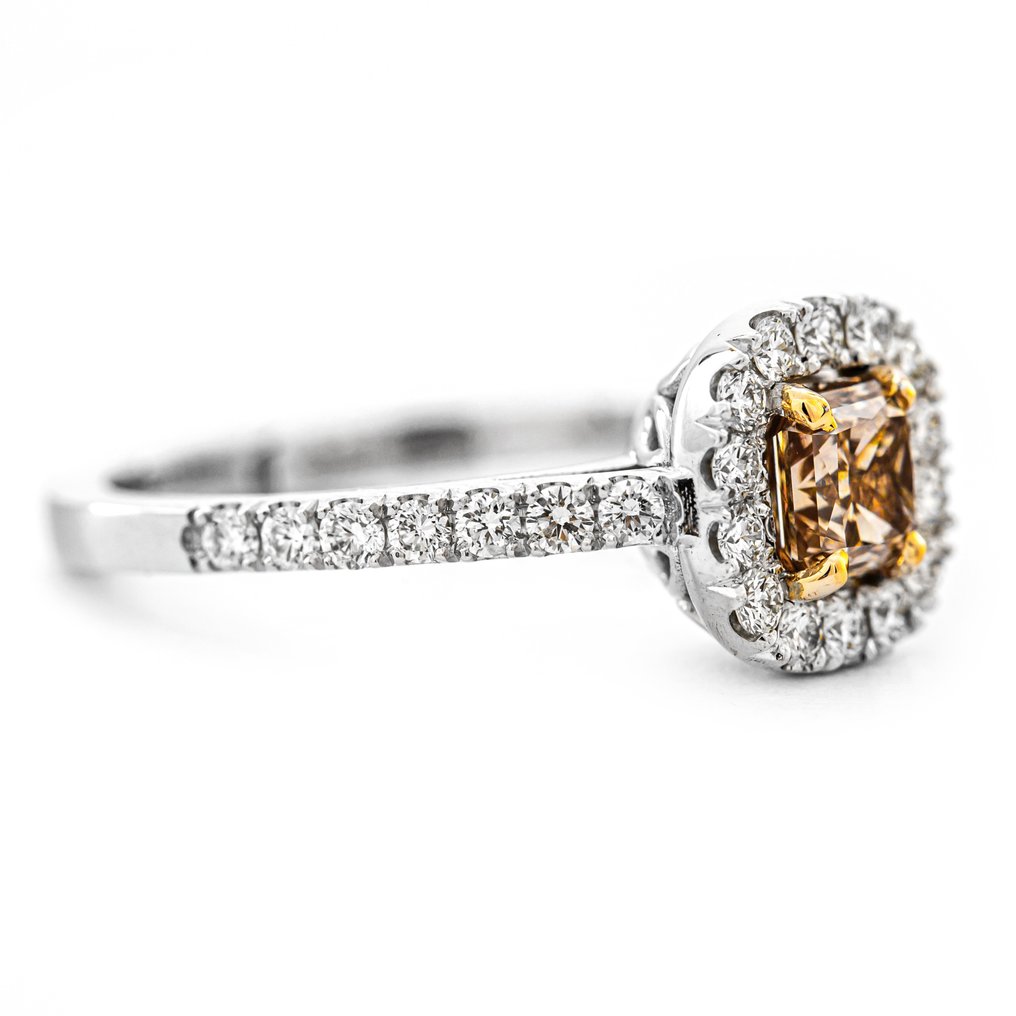 Anello Oro bianco, Oro giallo Marrone Diamante  (Colorato naturale) - Diamante #3.2