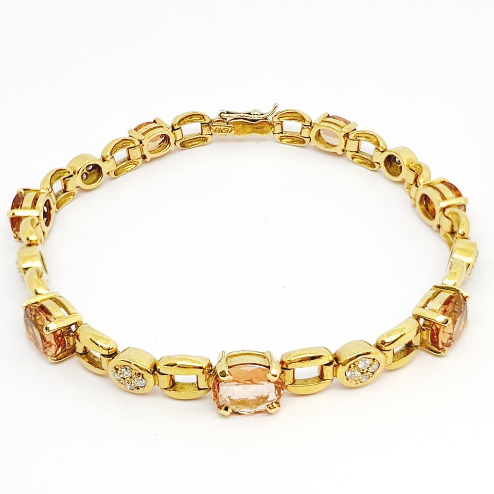 Armband - 18 kt Gelbgold Diamant - Topas  #1.1