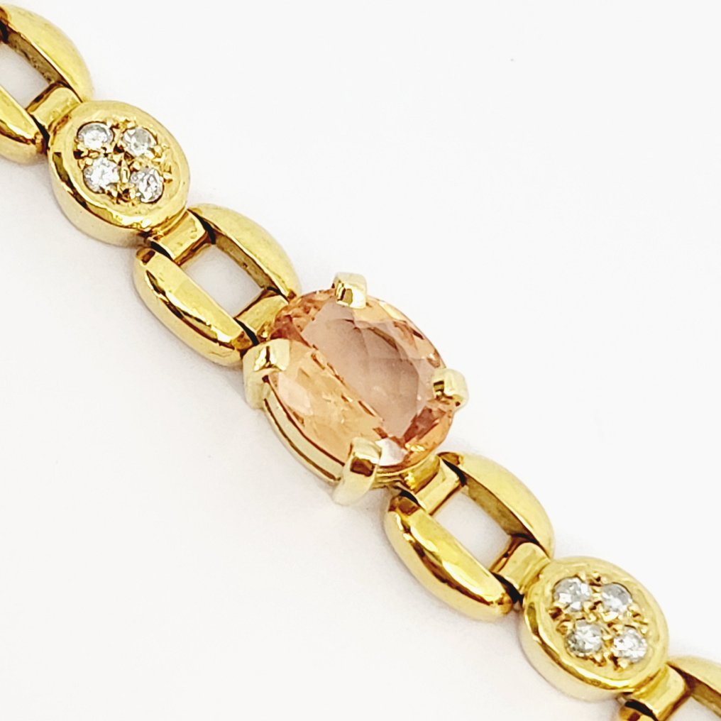 Armband - 18 kt Gelbgold Diamant - Topas  #2.1