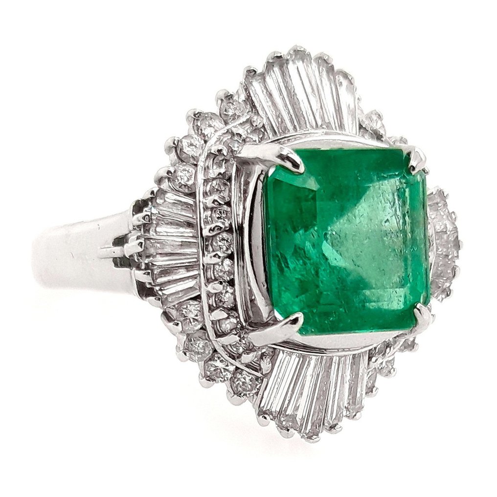 Ring Platin Smaragd - Diamant #3.3