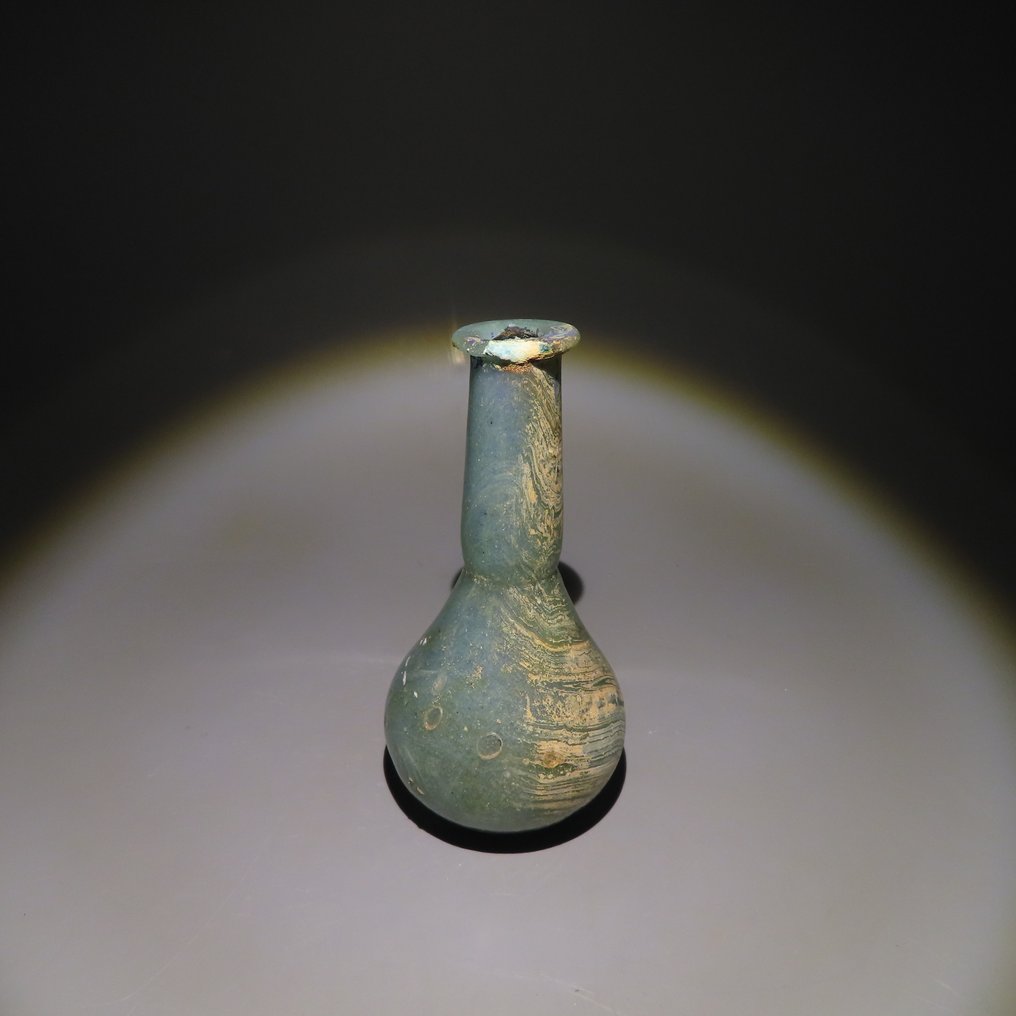 古羅馬 玻璃 药膏,公元1至3世纪。高13厘米。 #2.1