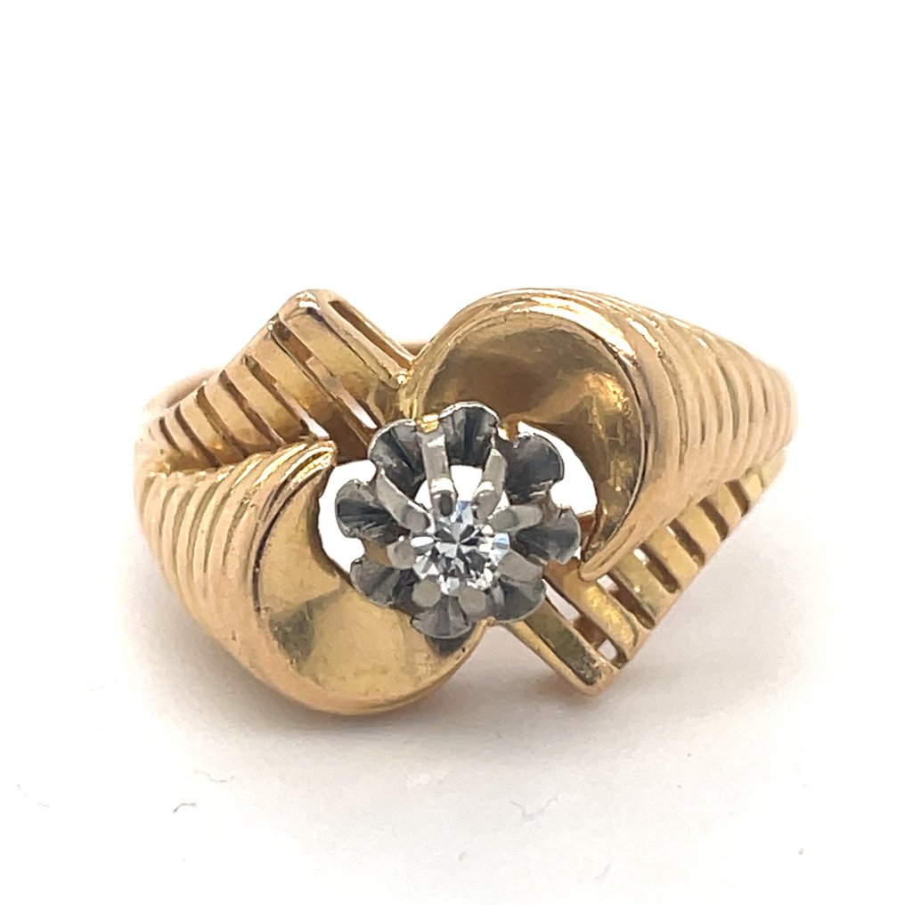 Gyűrű - 18 kt. Sárga arany Gyémánt  (Természetes) #1.1
