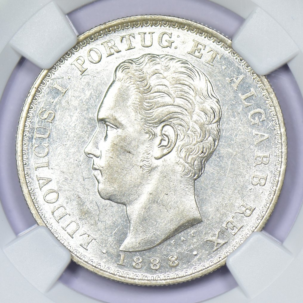 葡萄牙. D. Luís I (1861-1889). 500 Reis 1888 - NGC - MS 61 #1.0