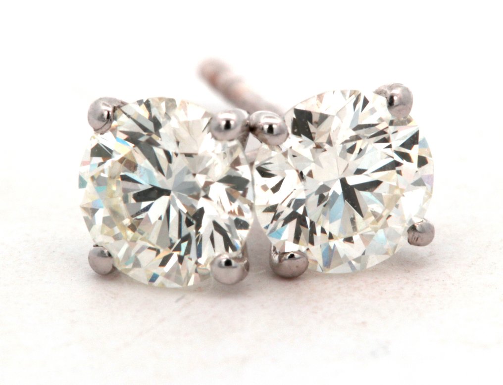 Καρφωτά σκουλαρίκια Λευκός χρυσός Διαμάντι #2.1