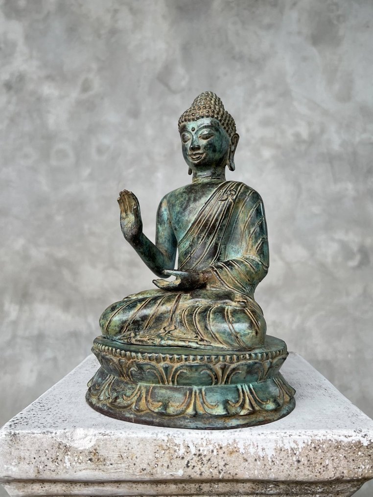 Skulptur, NO RESERVE PRICE - Bronze Sculpture Abhaya Mudra - 27 cm - Bronse #3.2
