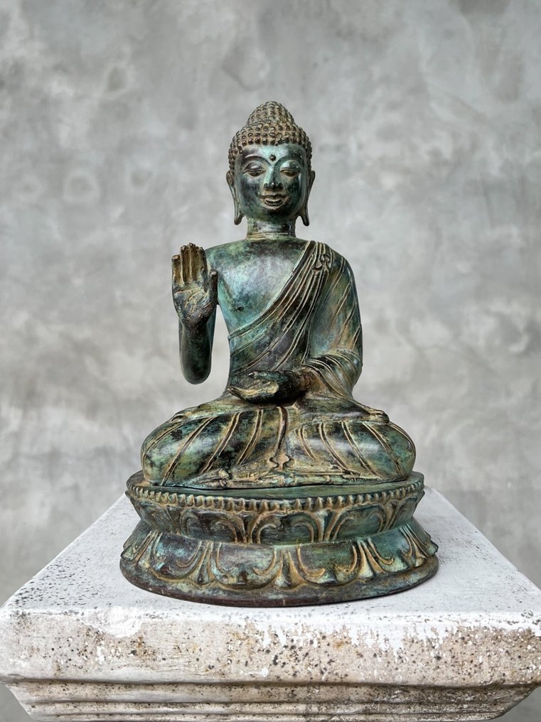 Skulptur, NO RESERVE PRICE - Bronze Sculpture Abhaya Mudra - 27 cm - Bronse #1.0