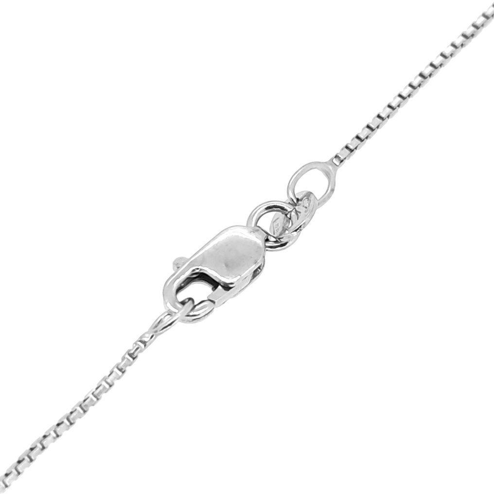 Necklace with pendant - 18 kt. Rose gold, White gold -  0.10ct. tw. Diamond #1.2