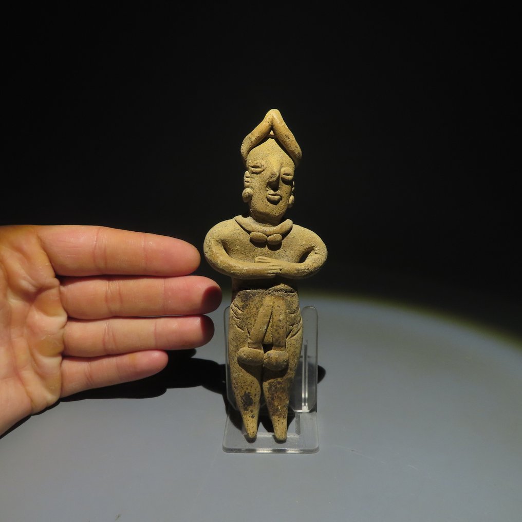Colima, Messico occidentale Terracotta Colima, Messico occidentale, figura. 200 a.C. - 500 d.C. 14 cm di altezza. Licenza di importazione #4.3