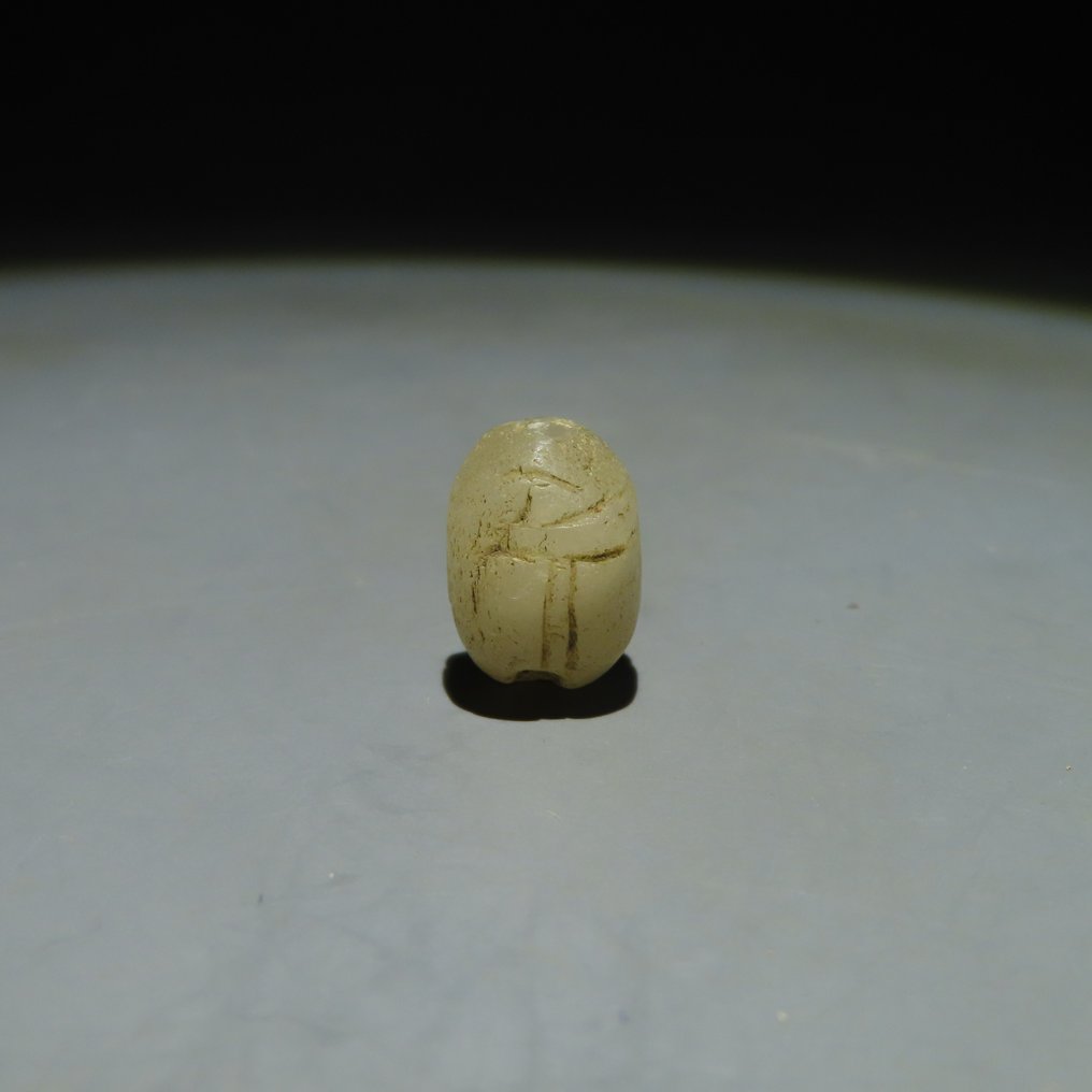 Ancient Egyptian Stone Scarab, Late Period, 664 - 332 B.C. 1.5 cm Height. #2.1