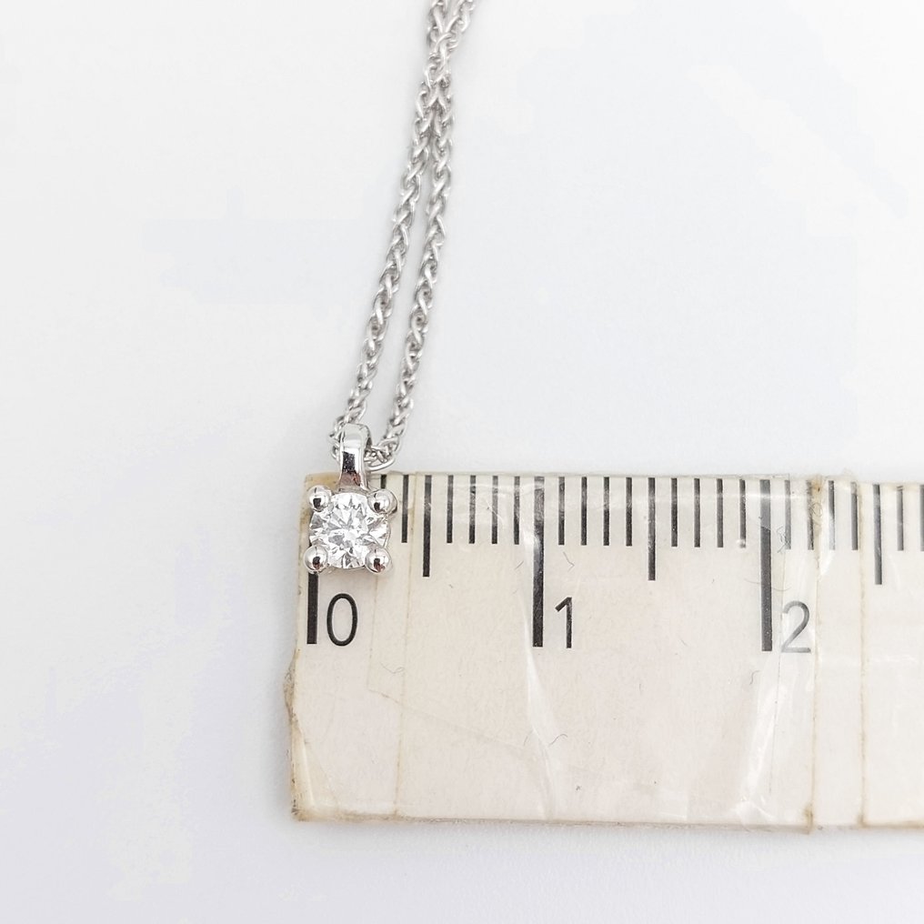 Crivelli - 18 kt Weißgold - Halskette mit Anhänger - 0.15 ct Diamant #3.1