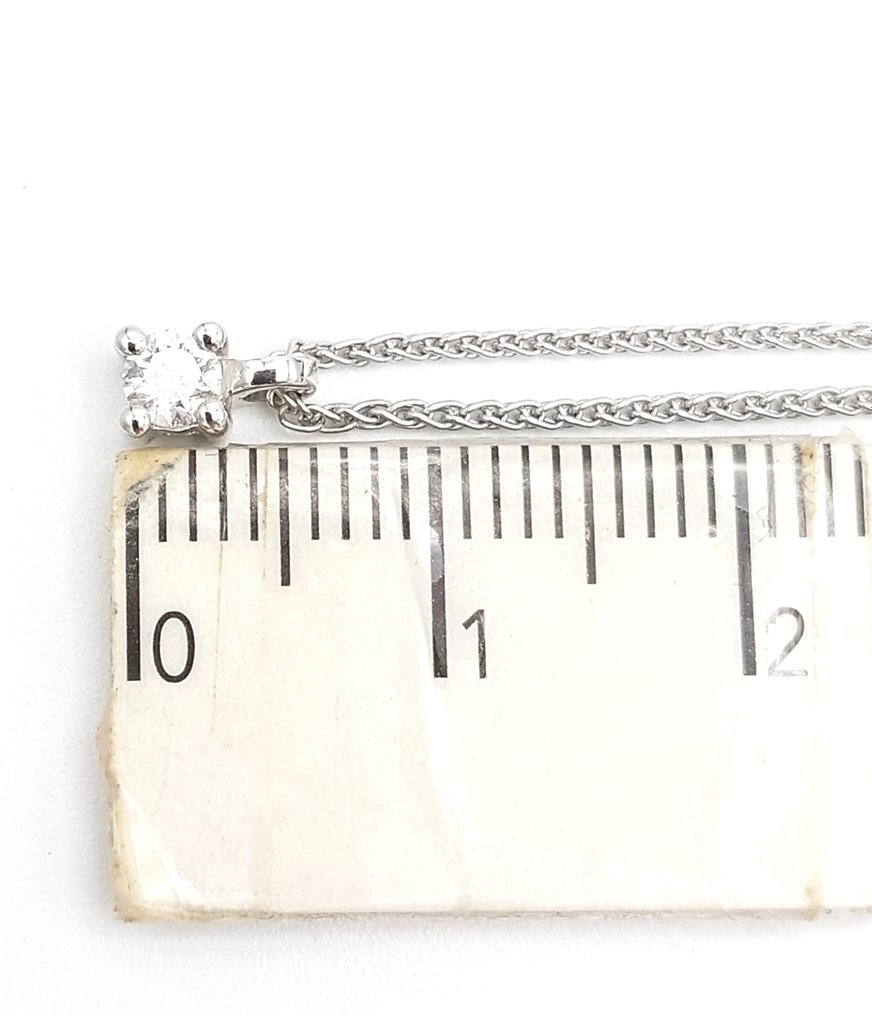 Crivelli - 18 kt Weißgold - Halskette mit Anhänger - 0.15 ct Diamant #3.2