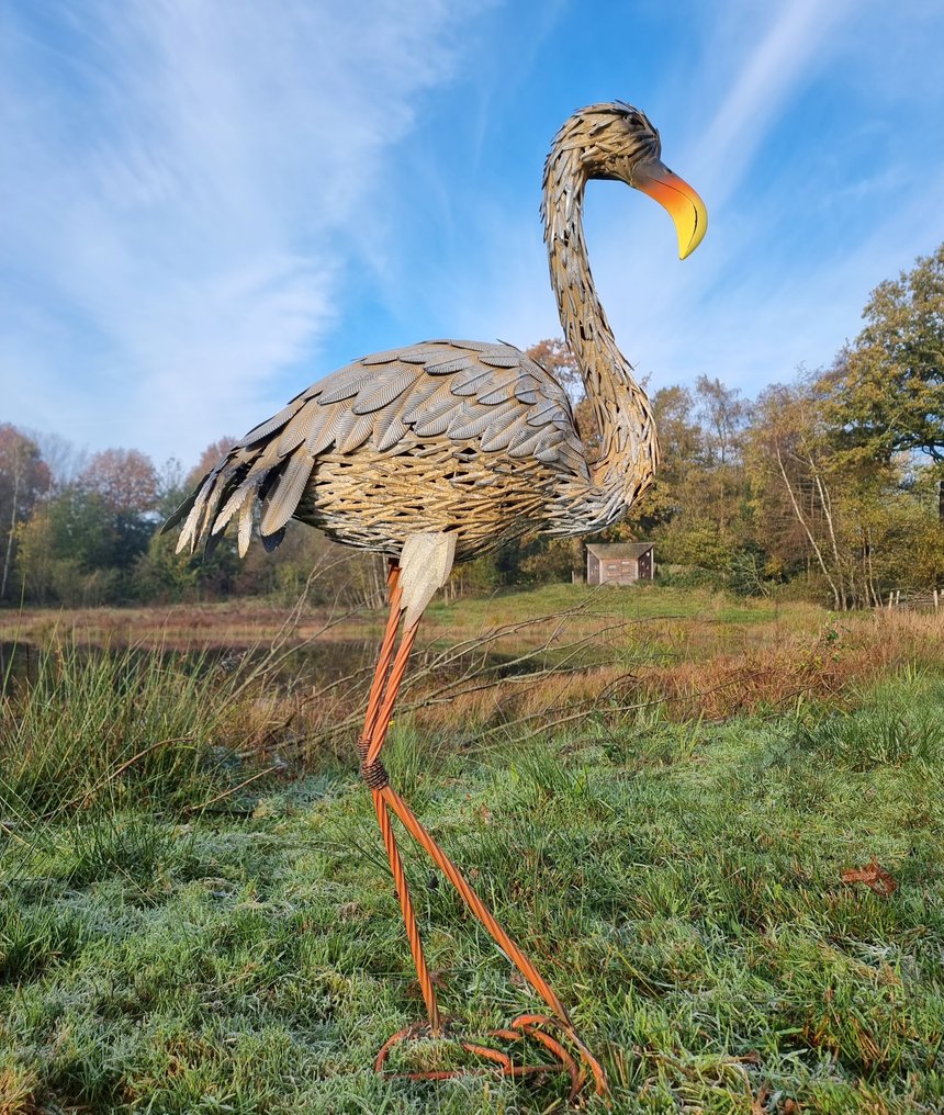 Statue, Lifelike Crane bird - 135 cm - Jern #3.2