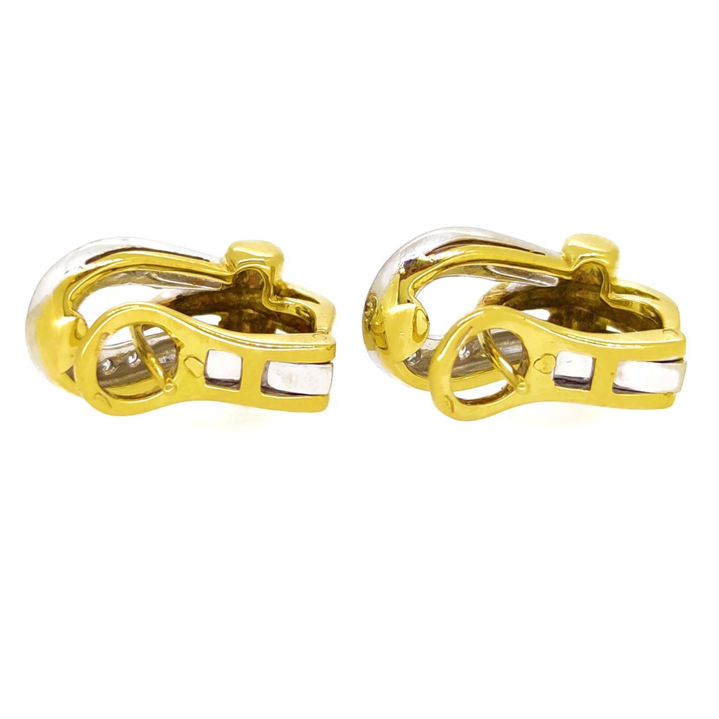 Earrings - 18 kt. White gold, Yellow gold -  0.27ct. tw. Diamond #2.1