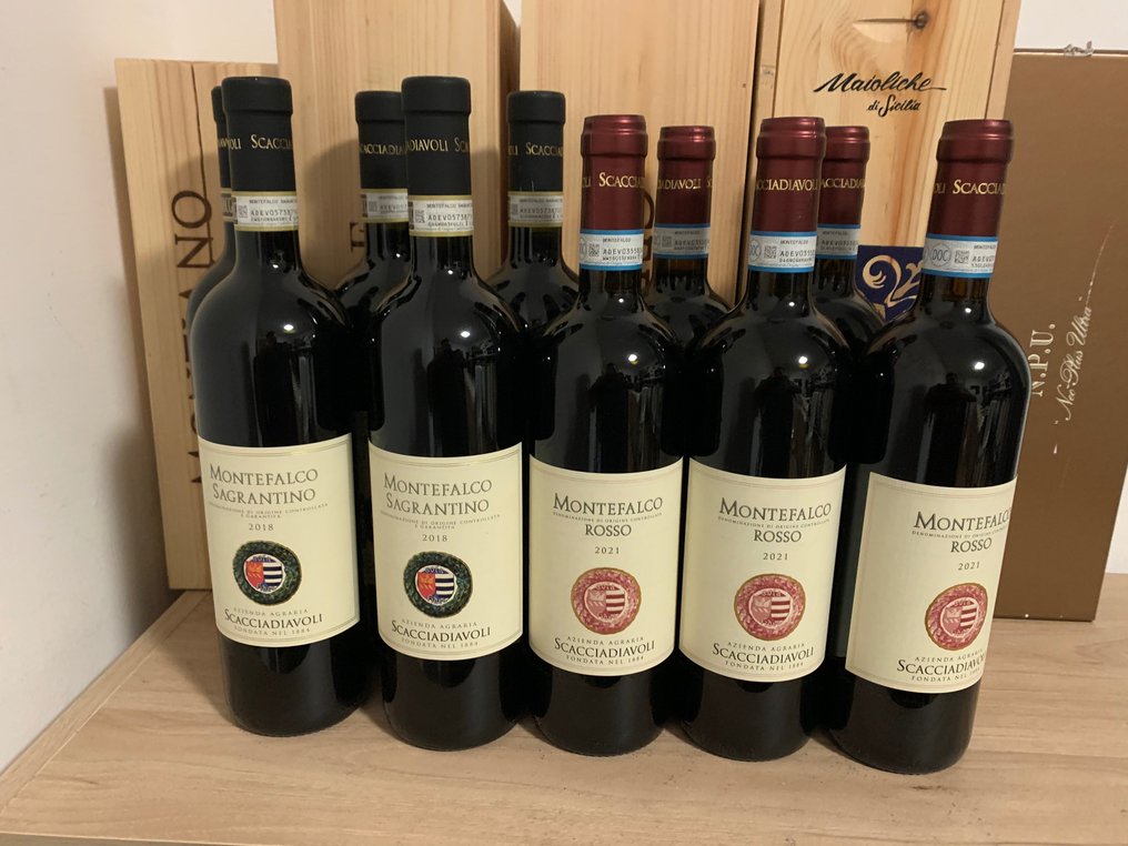 Scacciadiavoli: 2018 x5 Sagrantino di Montefalco & 2021 x5 Montefalco Rosso - Umbria - 10 Pullot (0.7 L) #3.2