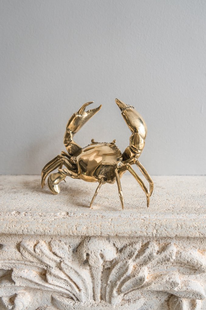 Sculpture, NO RESERVE PRICE - Bronze Polished Crab Sculpture - 14 cm - Bronze #1.2