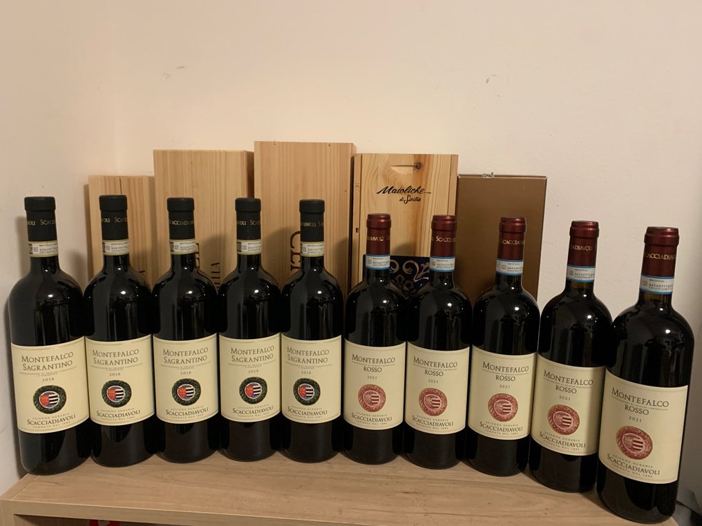 Scacciadiavoli: 2018 x5 Sagrantino di Montefalco & 2021 x5 Montefalco Rosso - Umbria - 10 Pullot (0.7 L) #2.2