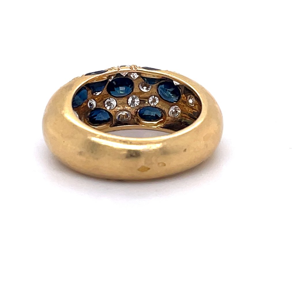 Βραδινό δαχτυλίδι - 18 καράτια Κίτρινο χρυσό Ζαφείρι - Διαμάντι #3.2