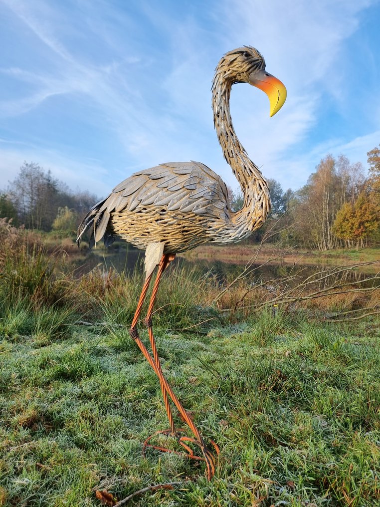 Szobor, Lifelike Crane bird - 135 cm - Vas #1.1
