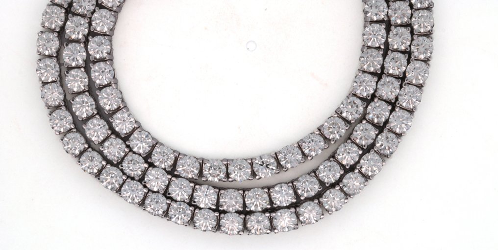 Halskette - 14 kt Weißgold -  15.75ct. tw. Diamant  (Natürlich) #2.1