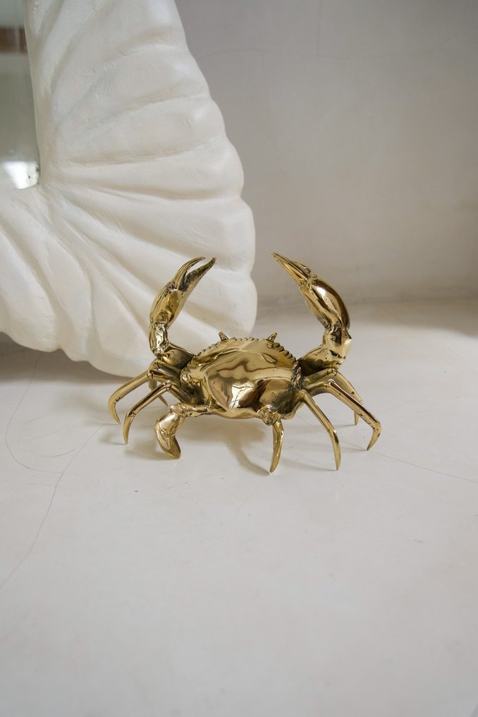 Γλυπτό, NO RESERVE PRICE - Bronze Polished Crab Sculpture - 14 cm - Μπρούντζος #1.0