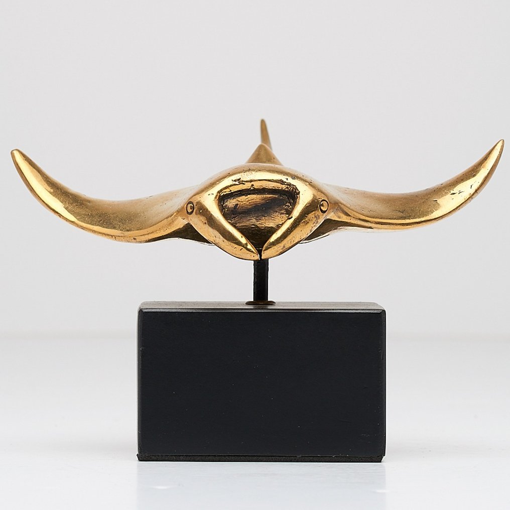 Skulptur, NO RESERVE PRICE - Sculpture Manta Ray on a Base - 11.5 cm - Bronze #1.1