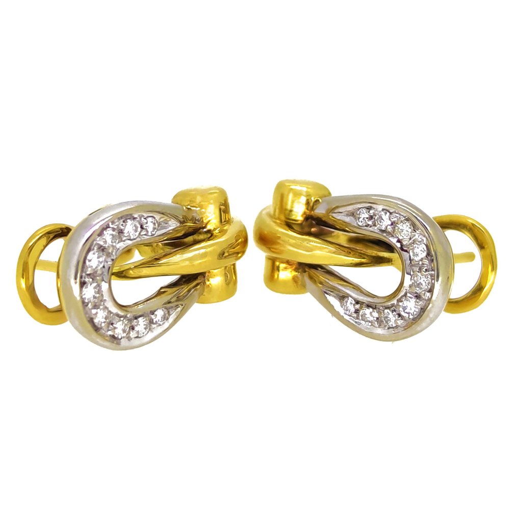 Earrings - 18 kt. White gold, Yellow gold -  0.27ct. tw. Diamond #1.1