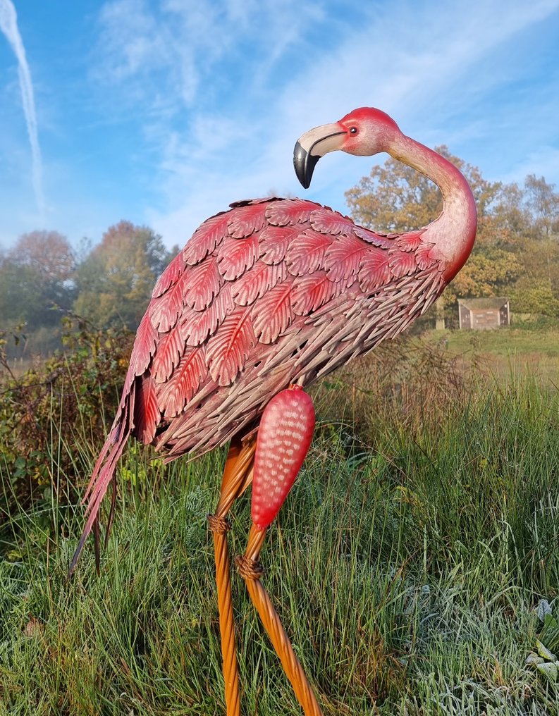 Szobrocska - Levensechte flamingo - Vas, Fém #4.3