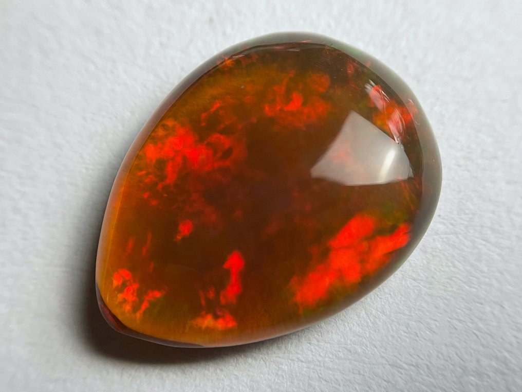 djupt brunorange+ Färgspel (Vivid) Kristall opal - 6.87 ct #3.1