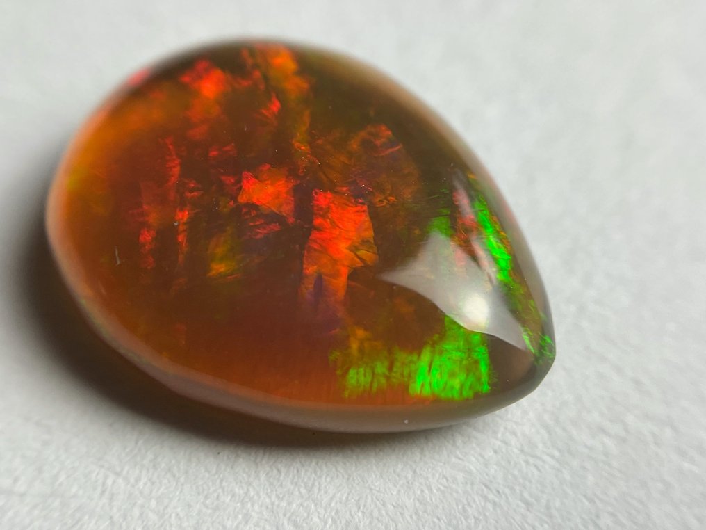 djupt brunorange+ Färgspel (Vivid) Kristall opal - 6.87 ct #2.1