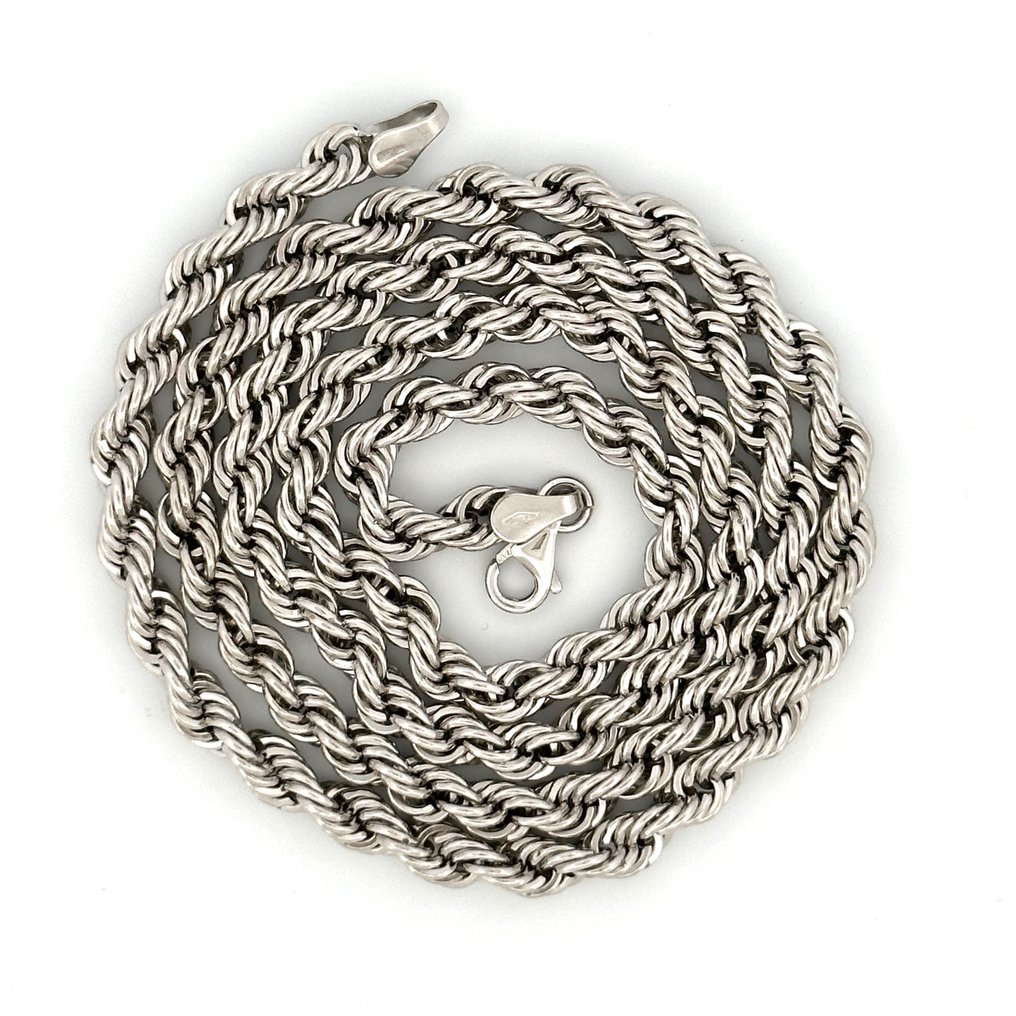Collana Fune oro bianco 18 kt - 10,5 gr - 50 cm - Halsketting - 18 karaat Witgoud #1.2