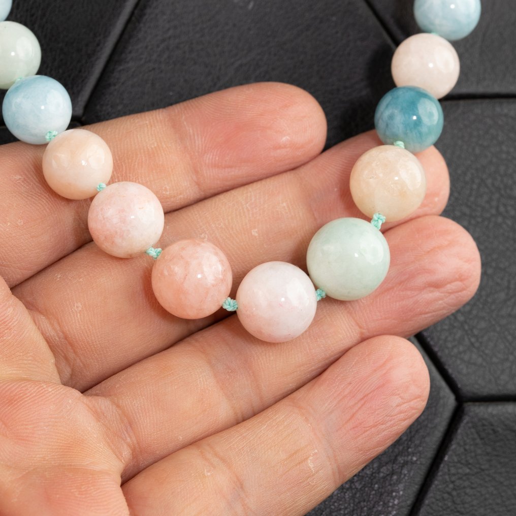 绿柱石球：海蓝宝石和摩根石。 - 高度: 510 mm - 宽度: 14 mm- 78 g #1.2