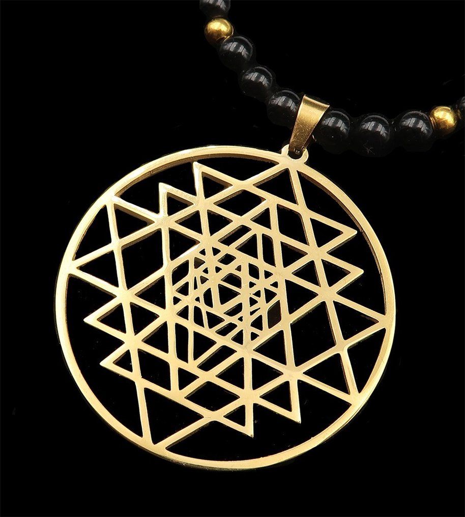 黑曜石 - 大天使米迦勒 - 高级保护与神圣振动 - 14K GF金扣 - 吊坠项链 #2.1